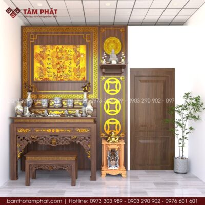 Thiết Kế Bàn Thờ Phật Bằng Gỗ Tâm Phát